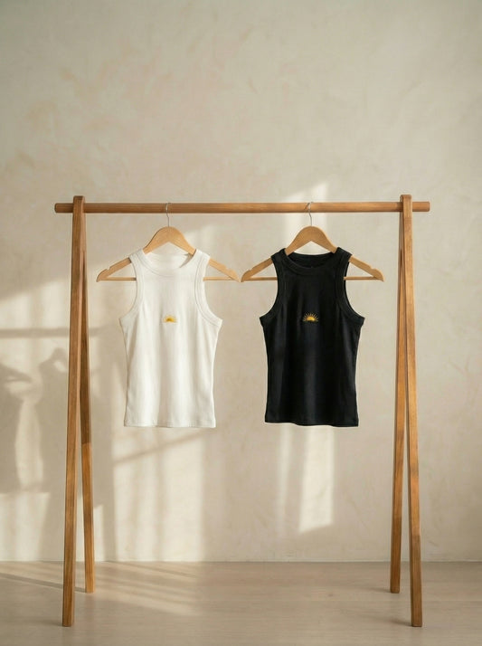 Tank Top Sol | Marfil - Negro